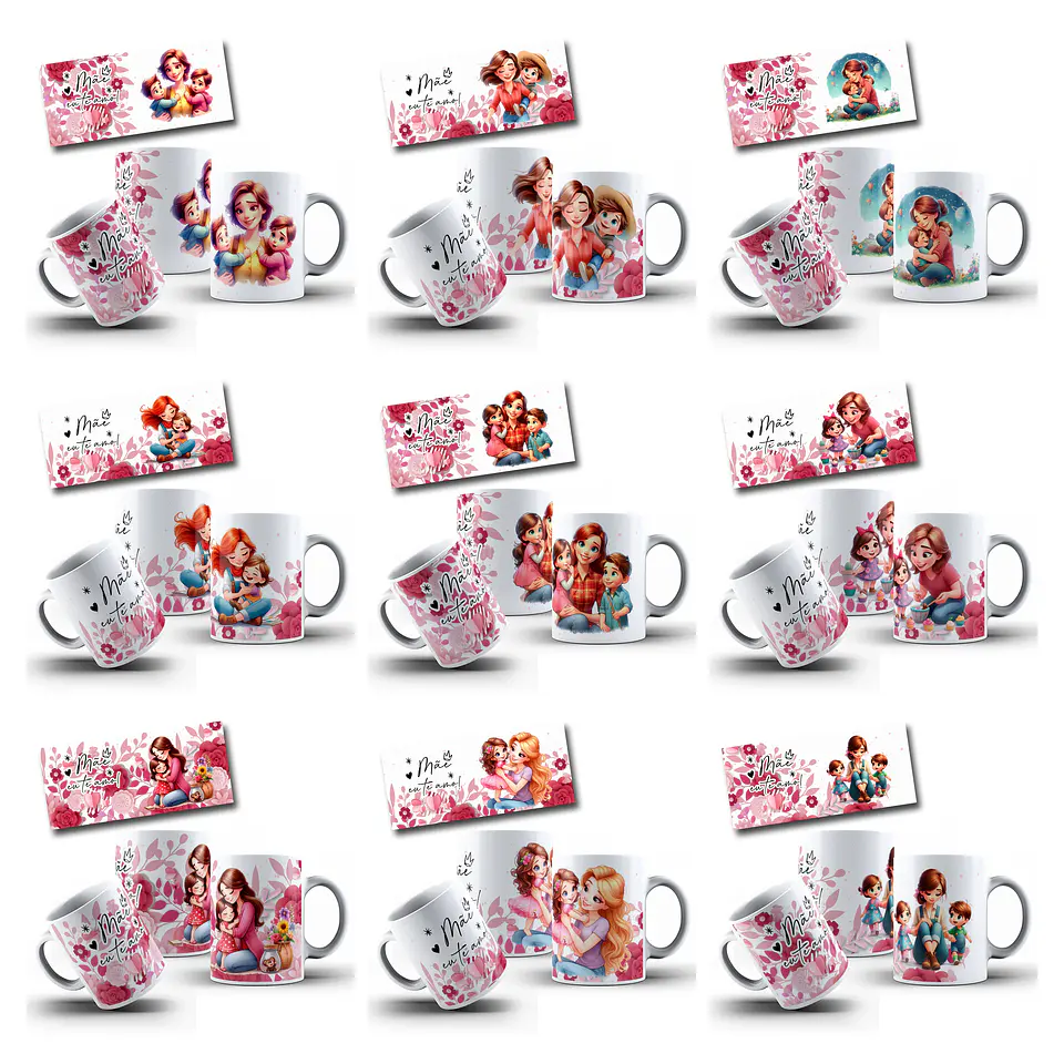 34 Artes para Caneca Dia das Mães Frases Mãe Eu Te Amo Arquivo em Jpg  4