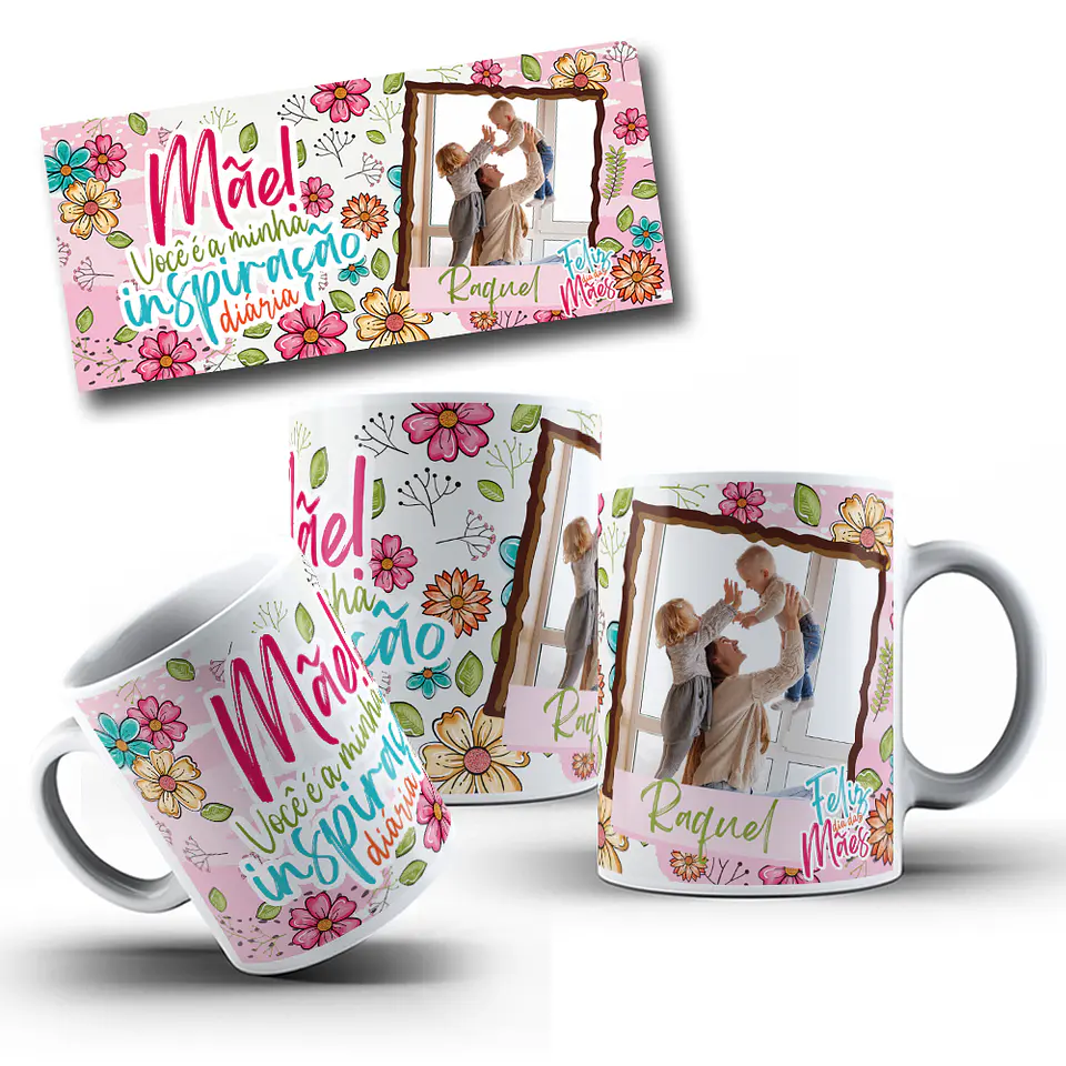 16 Artes para Caneca Dia das Mães Frases Flor de Mãe Arquivo em Jpg  7