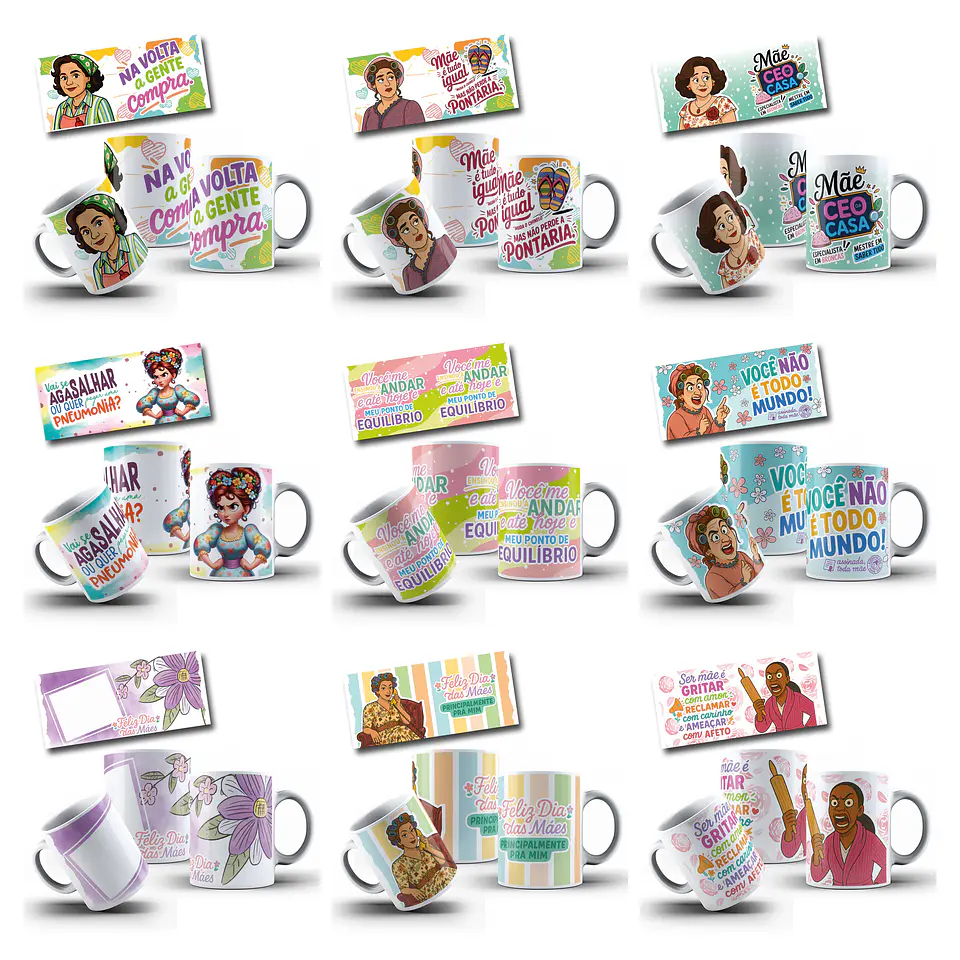 39 Artes para Caneca Dia das Mães Frases Mãe é Tudo Igual Arquivo em Jpg  4