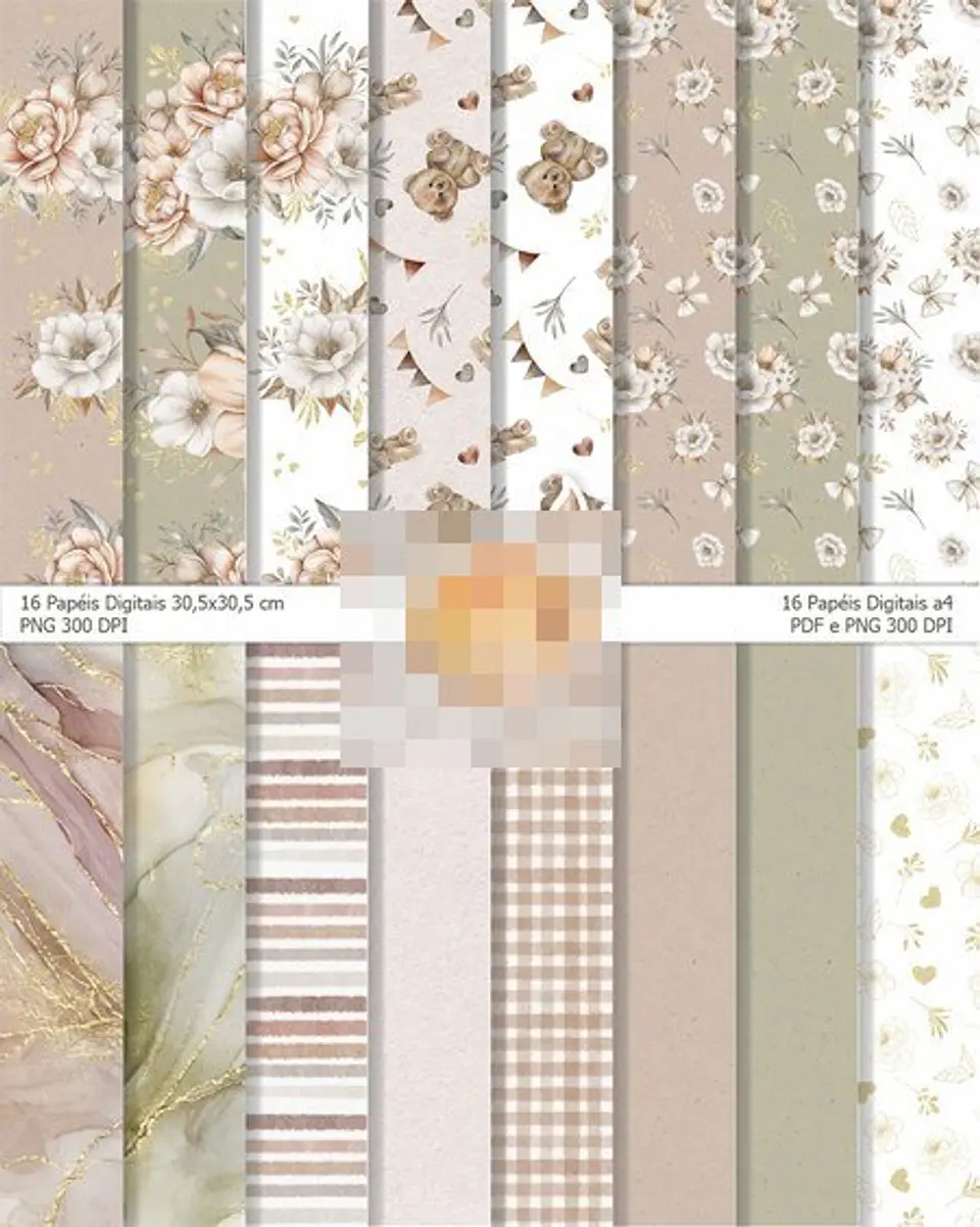 Kit Digital Amor de Mãe  Aquarelados em Png 5