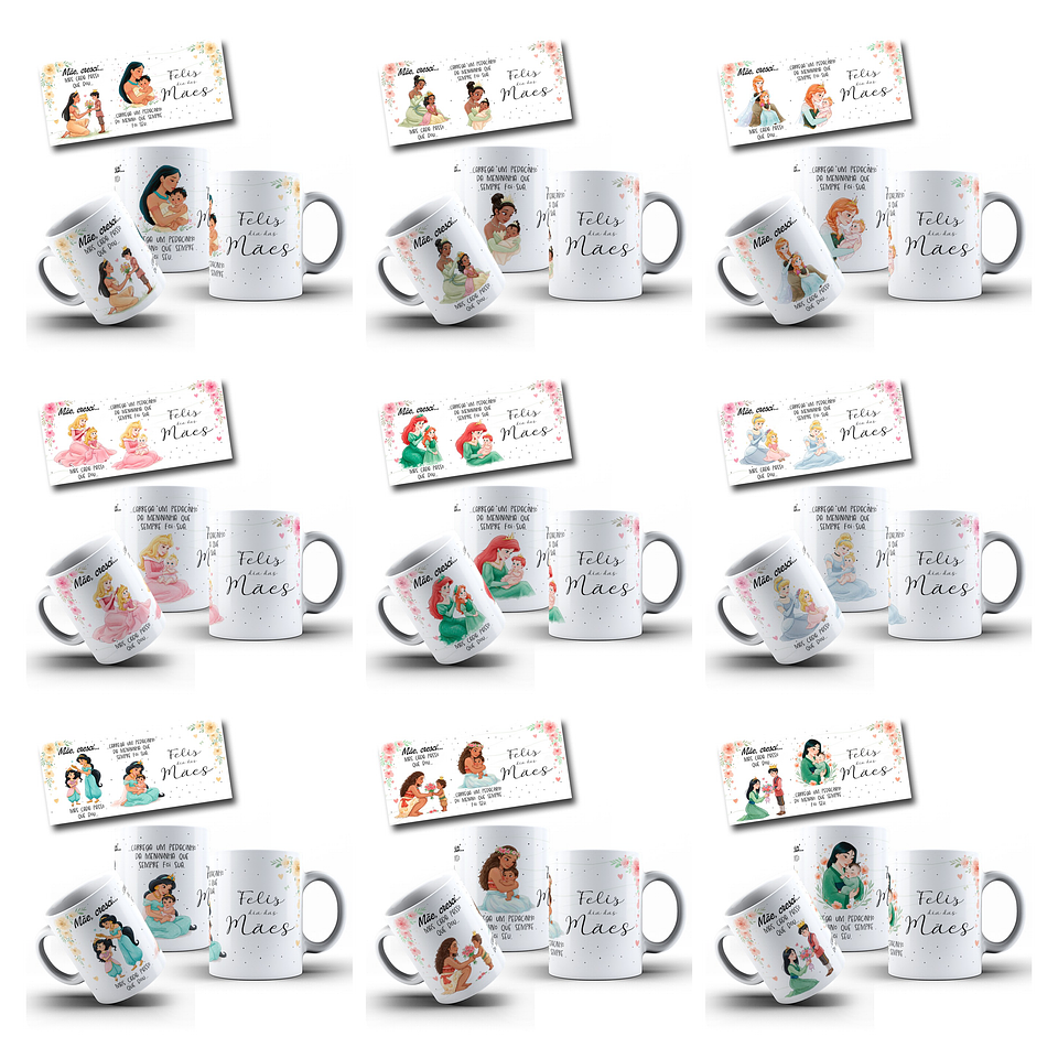 29 Artes para Caneca Dia das Mães Princesas Arquivo em Jpg 9