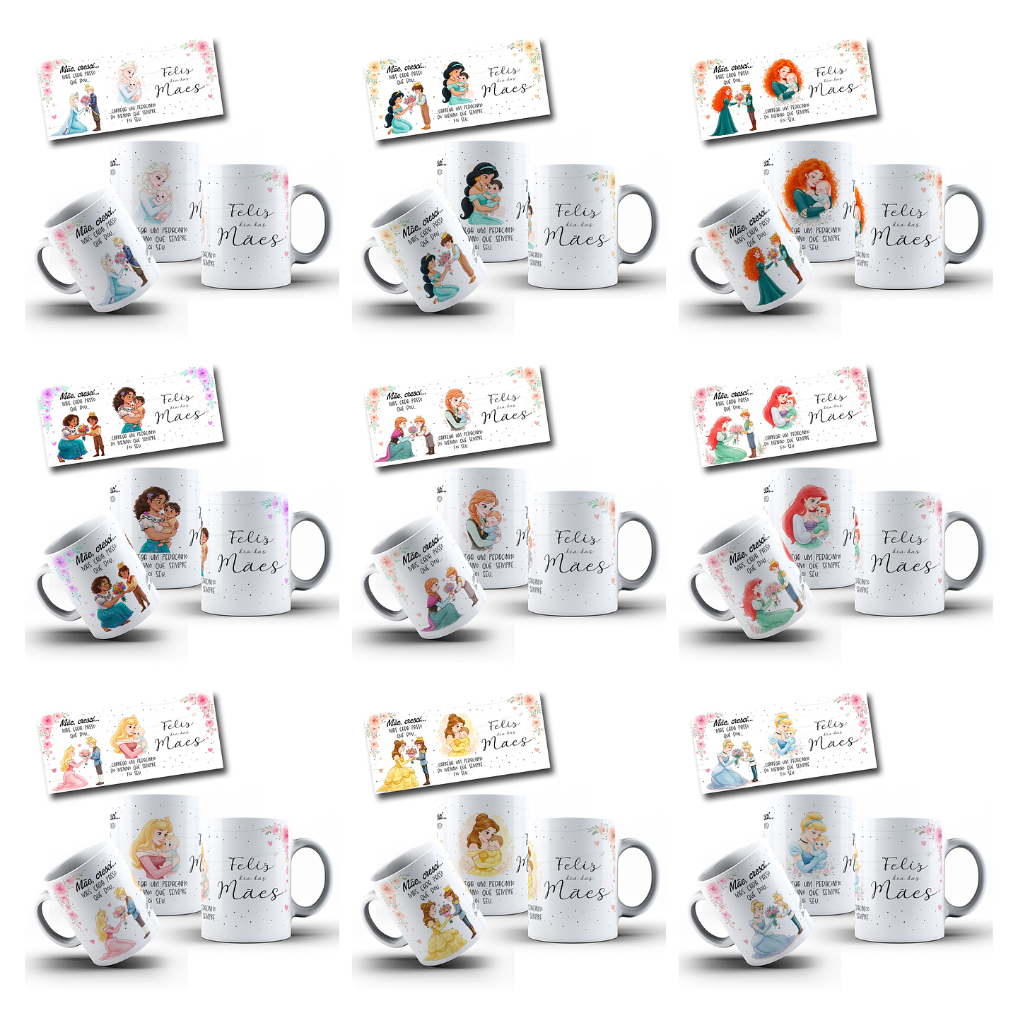 29 Artes para Caneca Dia das Mães Princesas Arquivo em Jpg 10