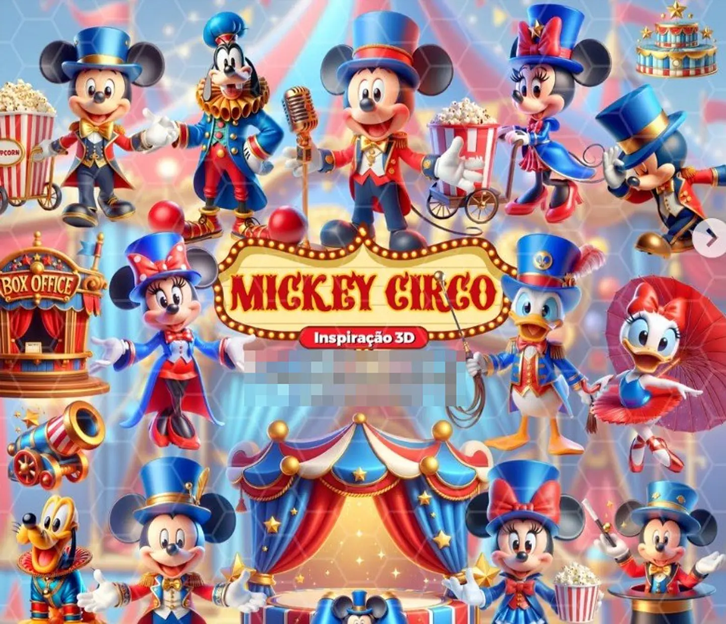 Kit Digital Circo do Mickey em Png   1