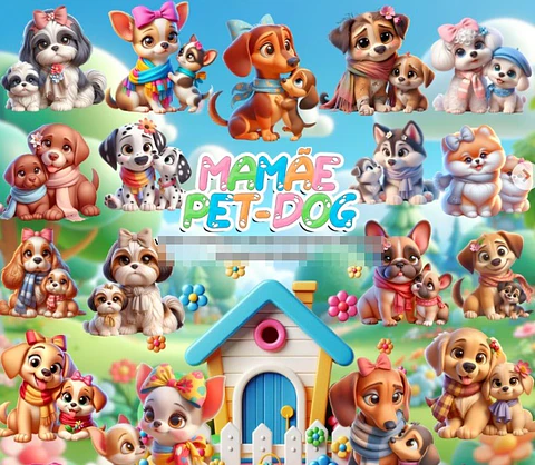 Kit Digital Mamãe de Pet em Png 