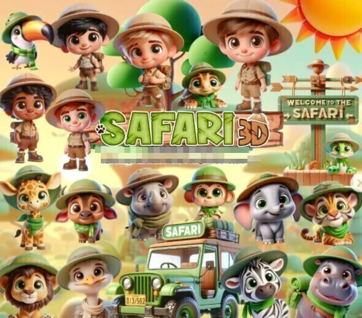 Kit Digital Safari em Png 1