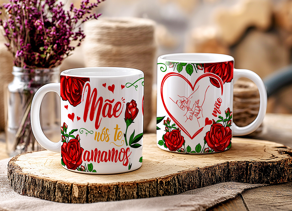 14 Artes para Caneca e Azulejo Dia das Mães  Arquivo Editável 9