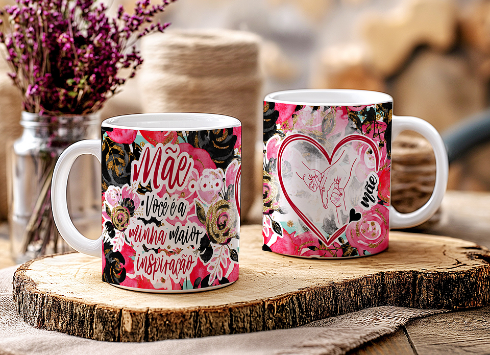 14 Artes para Caneca e Azulejo Dia das Mães  Arquivo Editável 10
