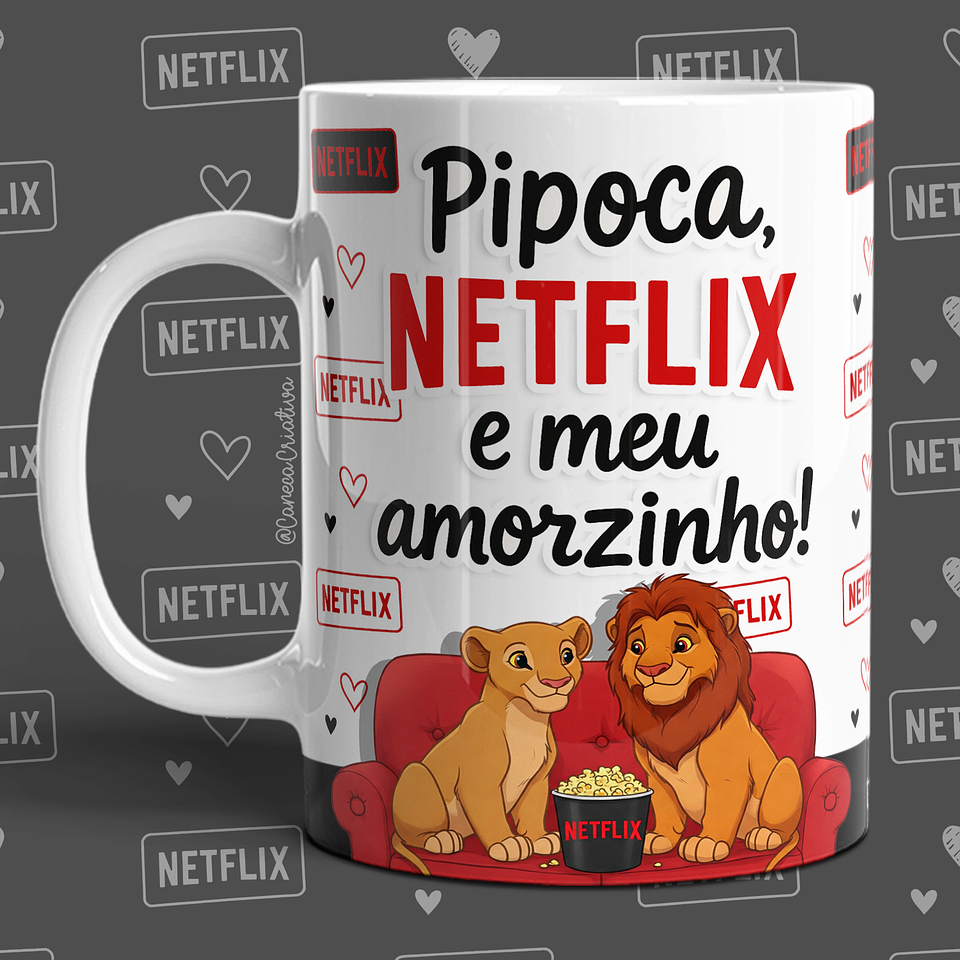 16 Artes para Caneca Dia dos Namorados Netflix, Pipoca e Você em Jpg 2