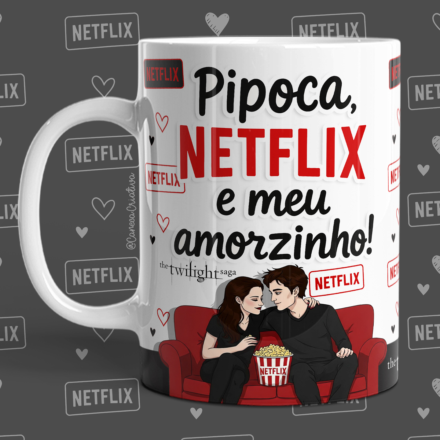 16 Artes para Caneca Dia dos Namorados Netflix, Pipoca e Você em Jpg 7