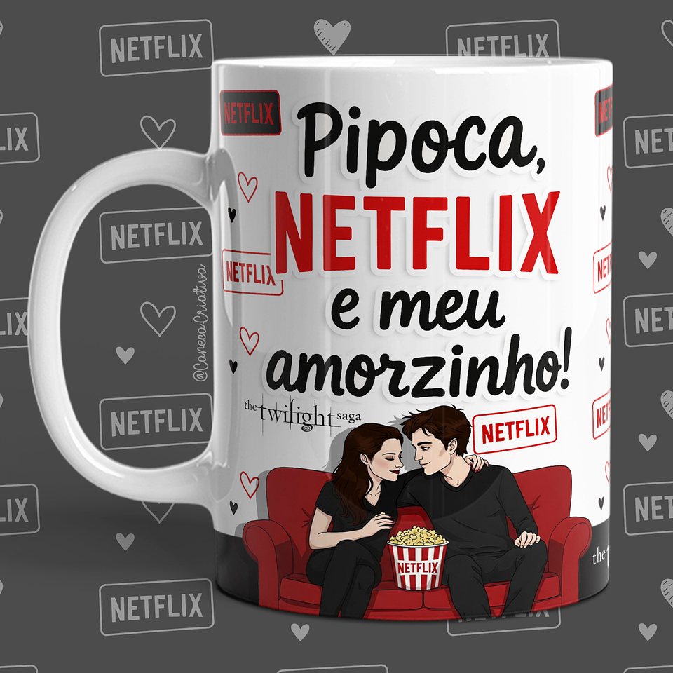 16 Artes para Caneca Dia dos Namorados Netflix, Pipoca e Você em Jpg 7