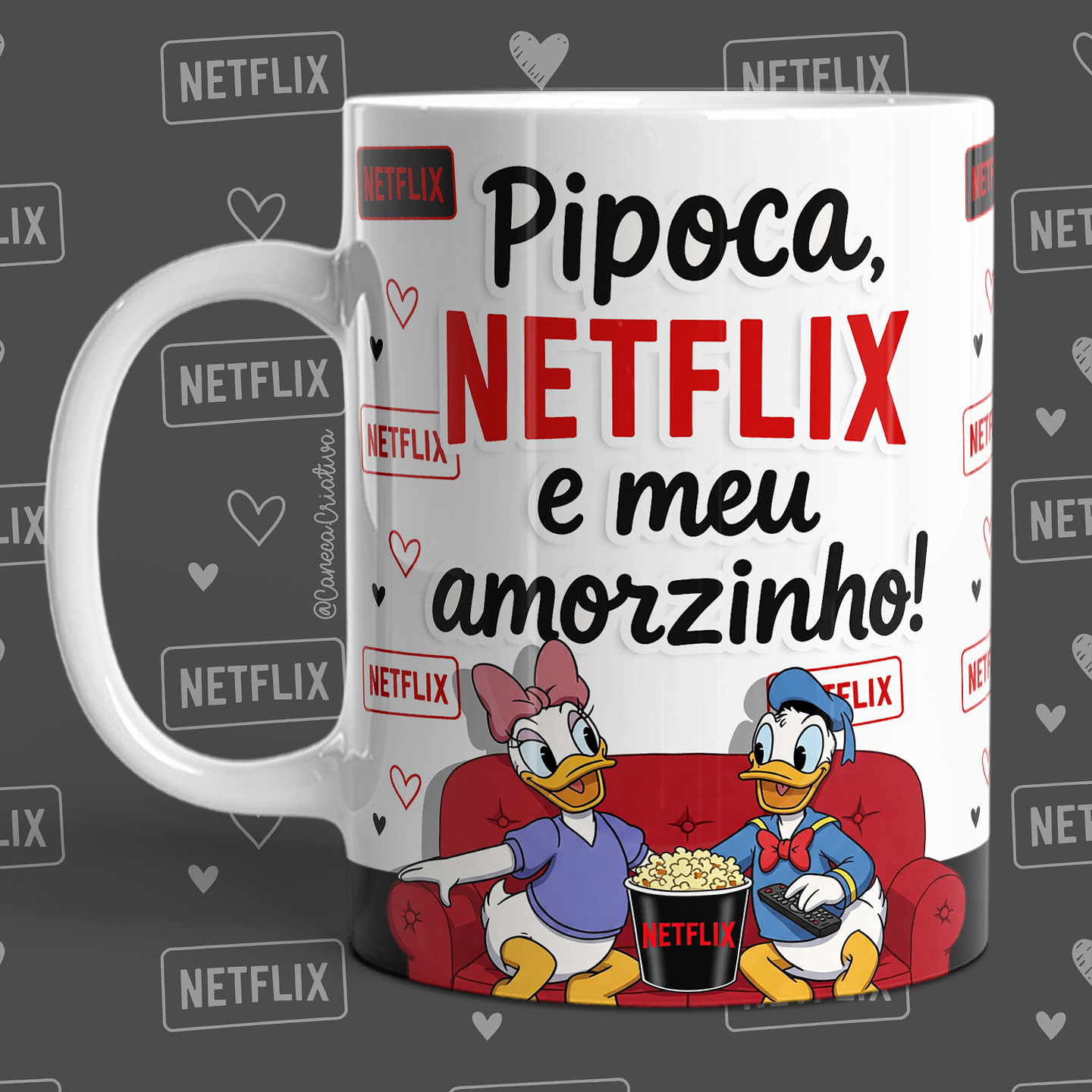 16 Artes para Caneca Dia dos Namorados Netflix, Pipoca e Você em Jpg 8