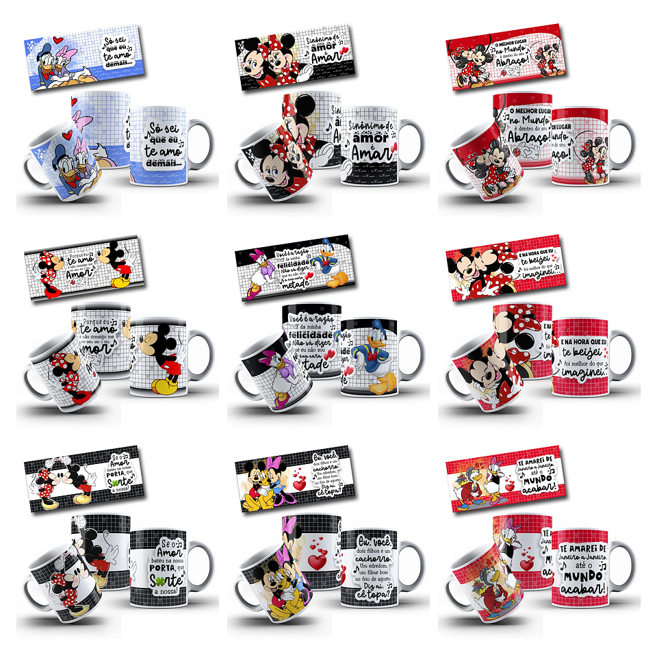 23 Artes para Caneca Disney Dia dos Namorados Arquivo Editavel 1