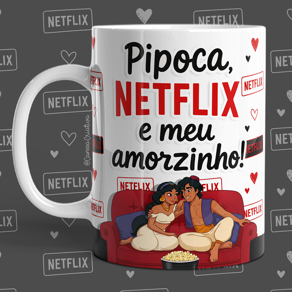 16 Artes para Caneca Dia dos Namorados Netflix, Pipoca e Você em Jpg 13