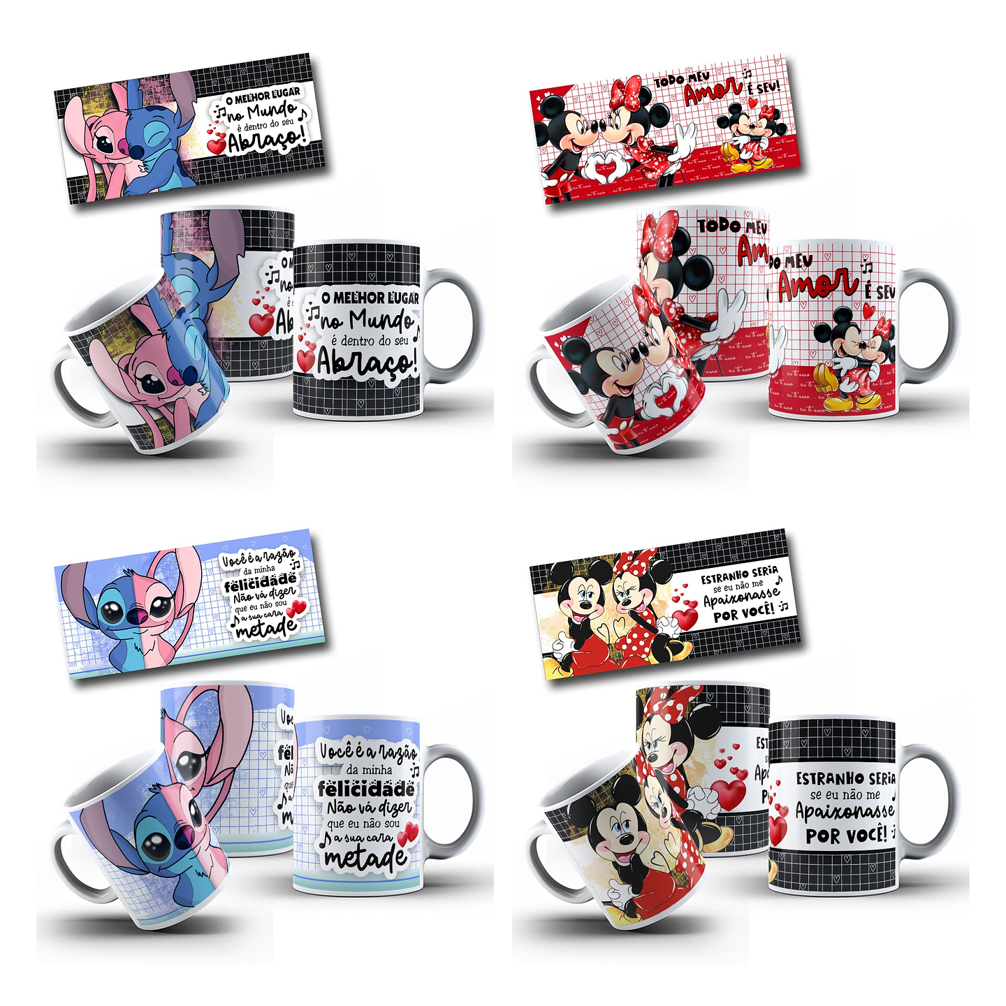 23 Artes para Caneca Disney Dia dos Namorados Arquivo Editavel 2