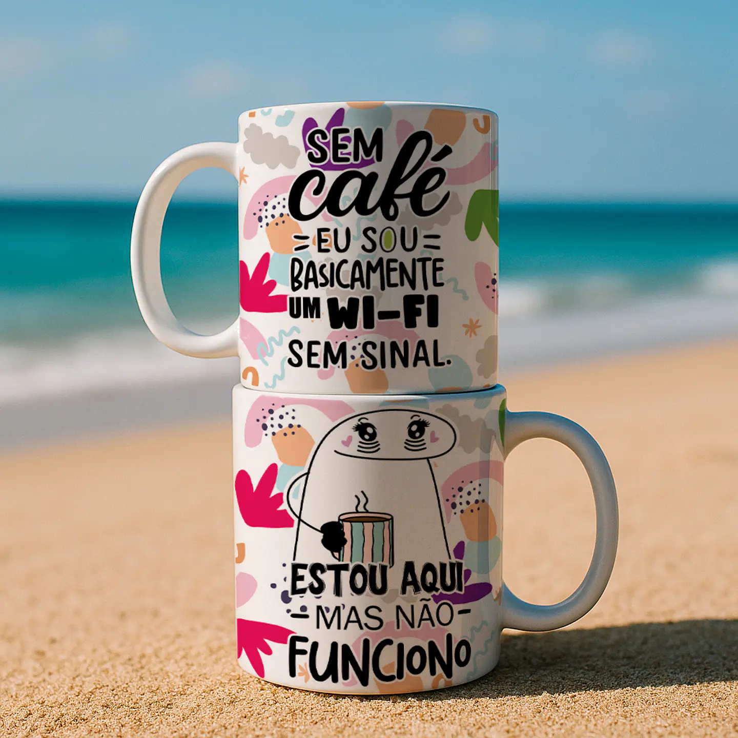5 Artes para Caneca Flork Frases Café Arquivo Editável 1