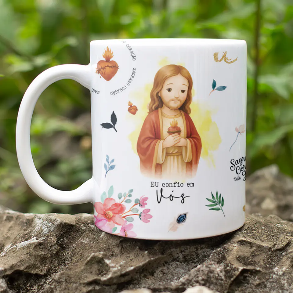 5 Artes para Caneca Sagrado Coração de Jesus Arquivo Editável   2