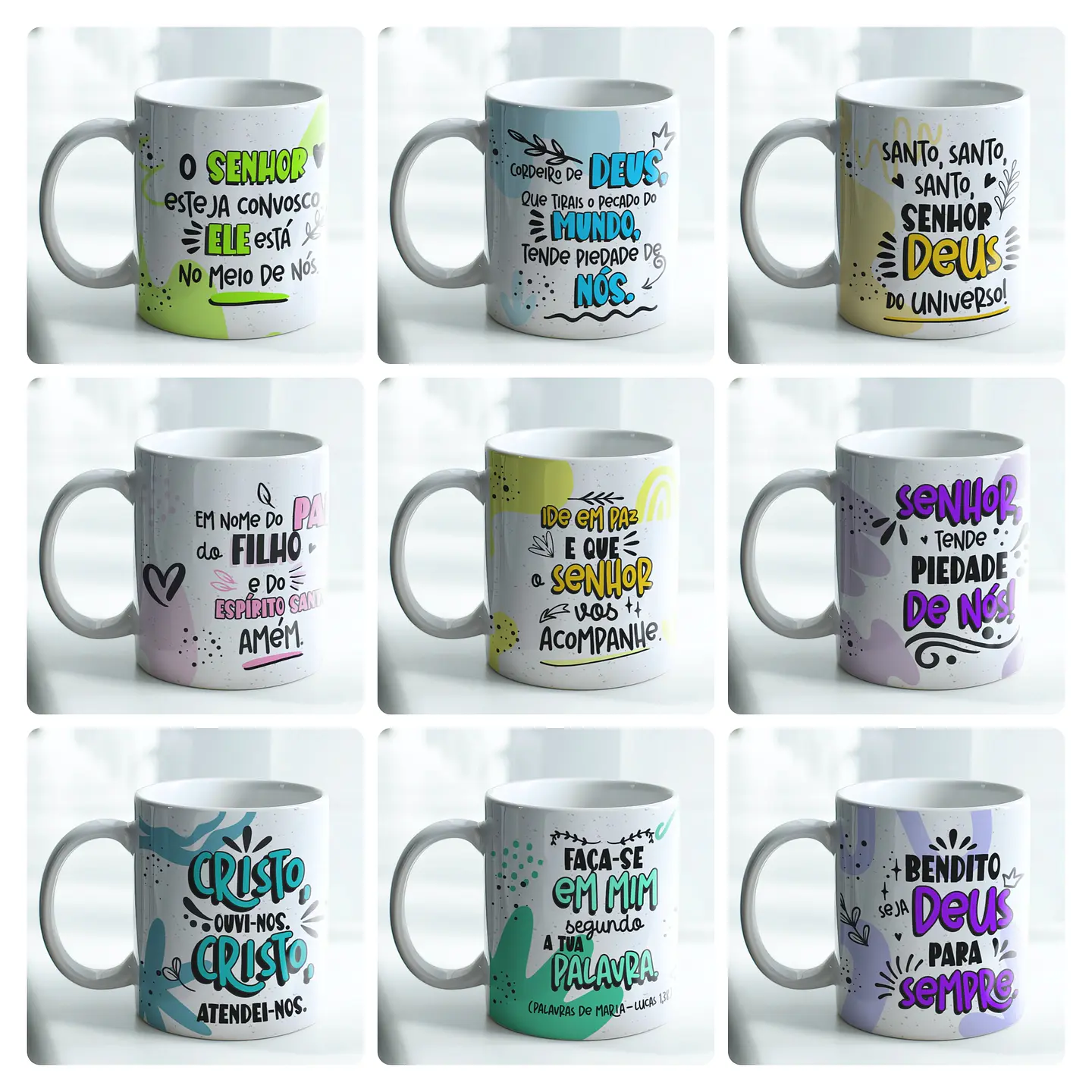 14 Artes para Canecas Frases de Deus Arquivo Editável 1