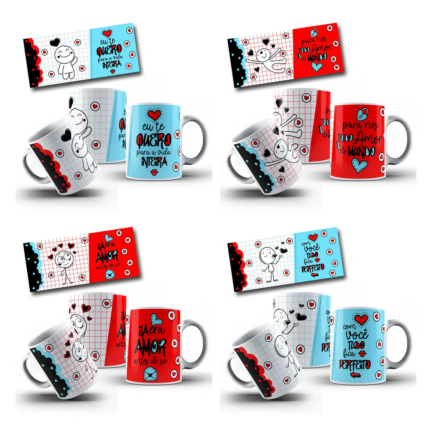 18 Artes para Camisa e Squeeze Namorados Apaixonados Arquivo Editável   1