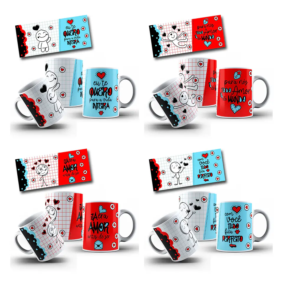 18 Artes para Camisa e Squeeze Namorados Apaixonados Arquivo Editável   1