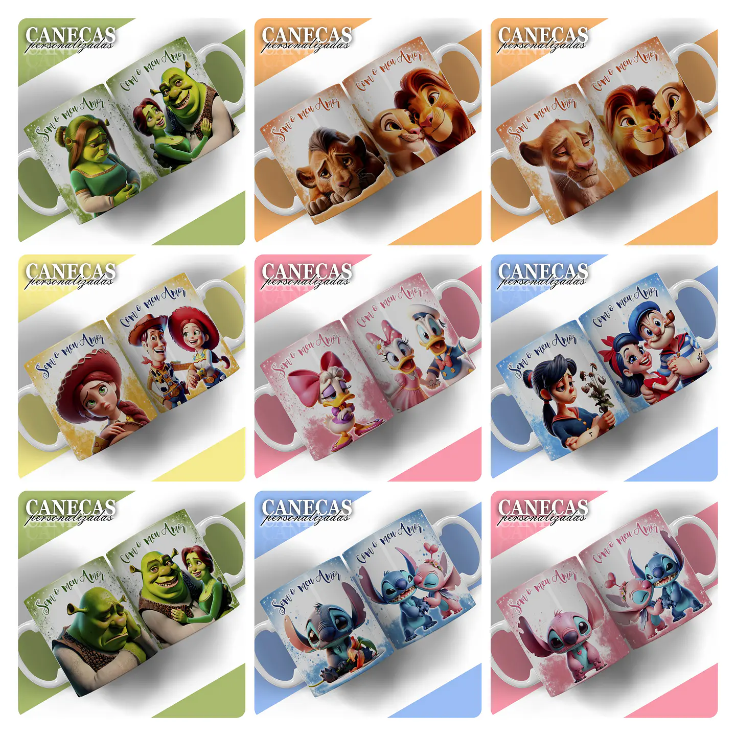 20 Artes para Caneca Dia dos Namorados Sempre com meu Amor Arquivop Editável  2