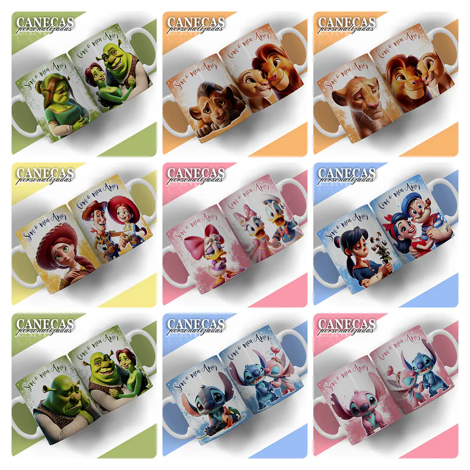 20 Artes para Caneca Dia dos Namorados Sempre com meu Amor Arquivop Editável  2