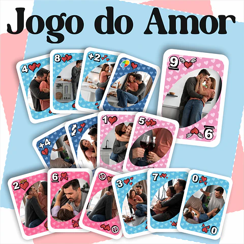 Arquivo Jogo de Carta Uno Jogo do Amor Dia dos Namorados Arquivo Editável 