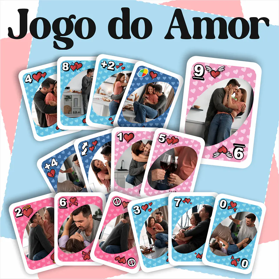 Arquivo Jogo de Carta Uno Jogo do Amor Dia dos Namorados Arquivo Editável  1