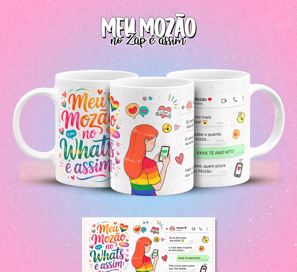 12 Artes para Caneca Meu Mozão No Zap É Assim Arquivo em Jpg 1