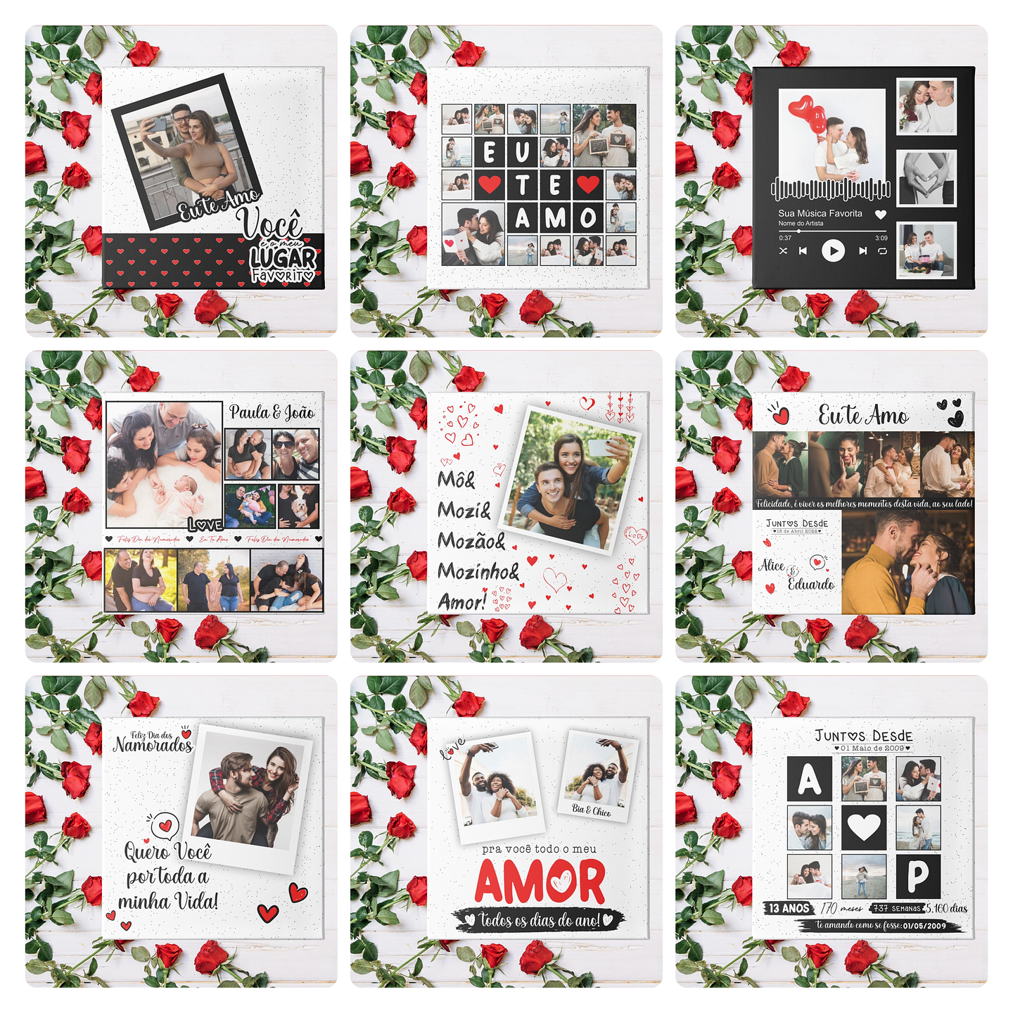 30 Arte Caneca, Azulejo e Almofada com Fotos Dia dos Namorados Arquivo Editável 1