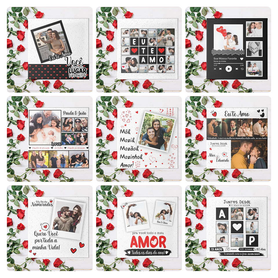 30 Arte Caneca, Azulejo e Almofada com Fotos Dia dos Namorados Arquivo Editável 1