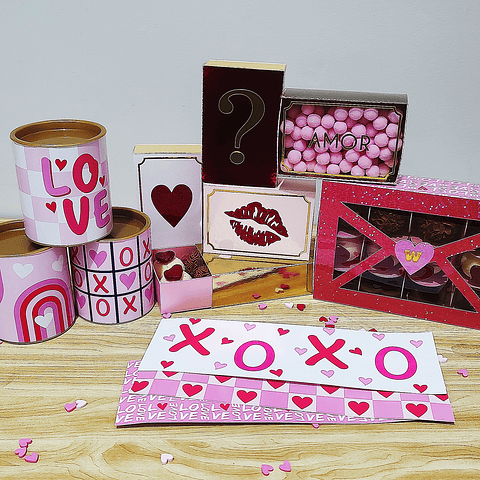 Arquivo de Corte Caixa Surpresa Dia dos Namorados Arquivo em Pdf  