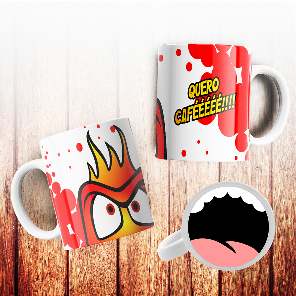 7 Artes para Caneca Bocão Personagens Arquivo Editável  6