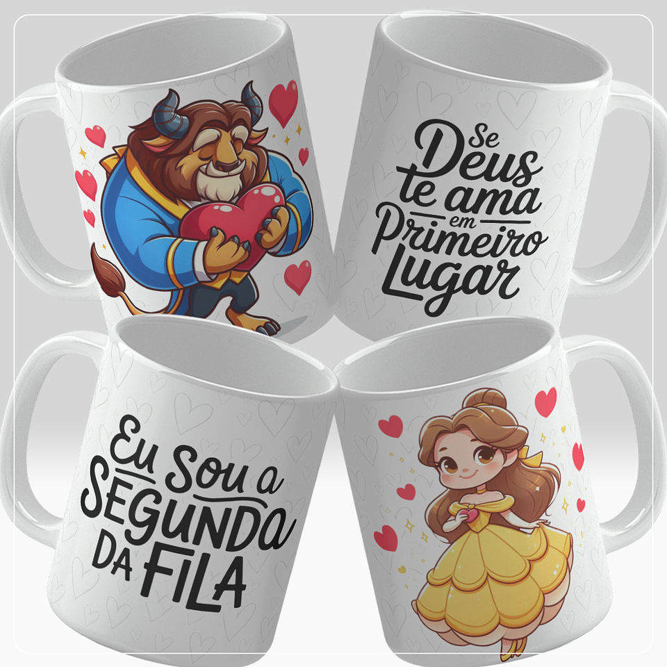 16 Artes para Caneca Dia dos Namorados Par Personagens Arquivo em Jpg 4