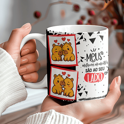 7 Artes para Caneca Dia dos Namorados Capivara Arquivo Editável 