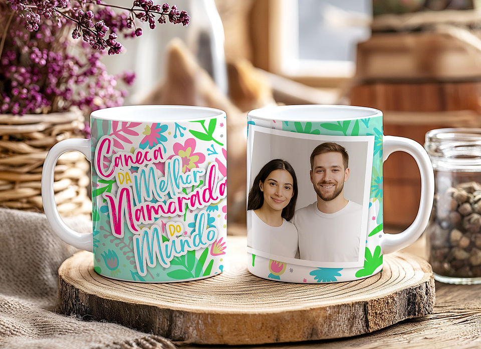 5 Artes para Caneca Dia dos Namorados Melhor Namorada Flórida Arquivo Editável  2