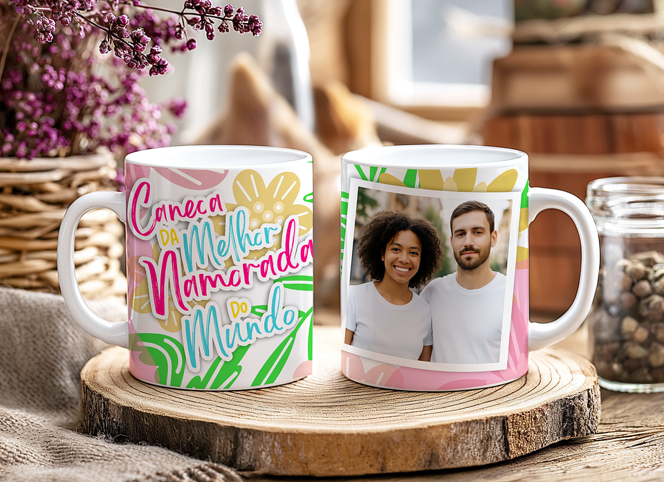 5 Artes para Caneca Dia dos Namorados Melhor Namorada Flórida Arquivo Editável  3