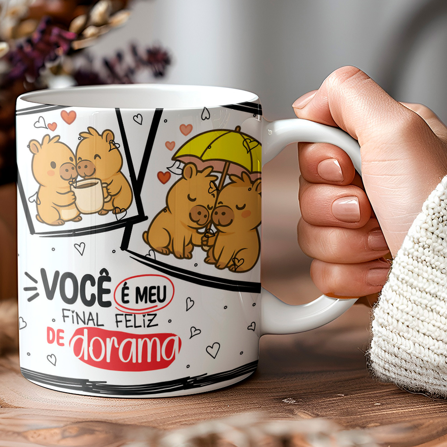 7 Artes para Caneca Dia dos Namorados Capivara Arquivo Editável  6