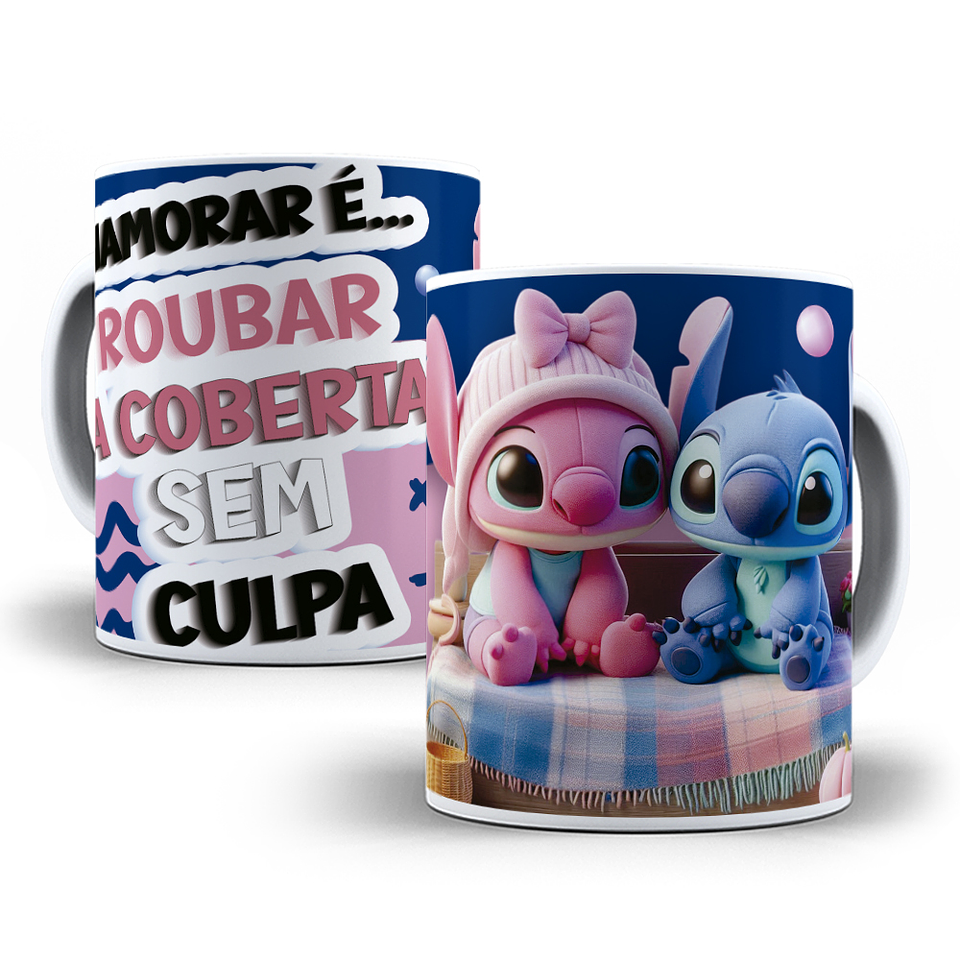 8 Artes para Caneca Dia dos Namorados Stitch Arquivo Editável 4