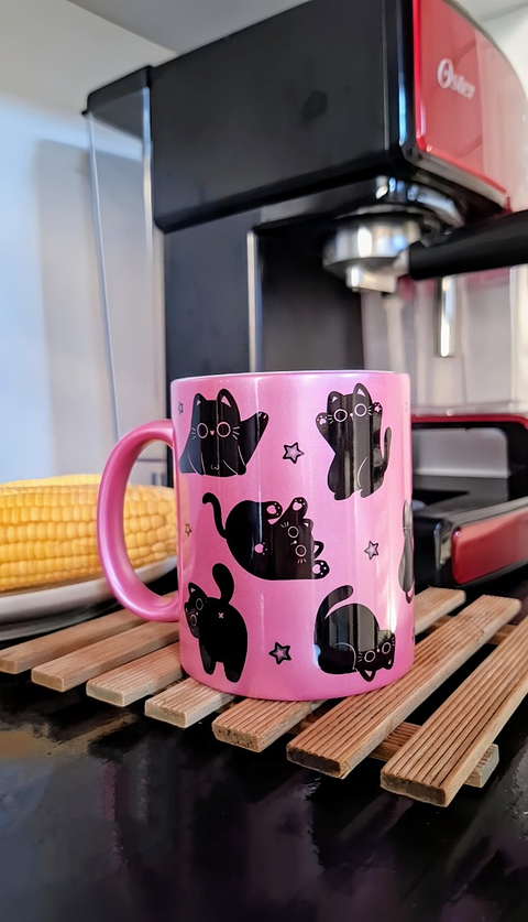 Artes Caneca Gatinho preto em Png