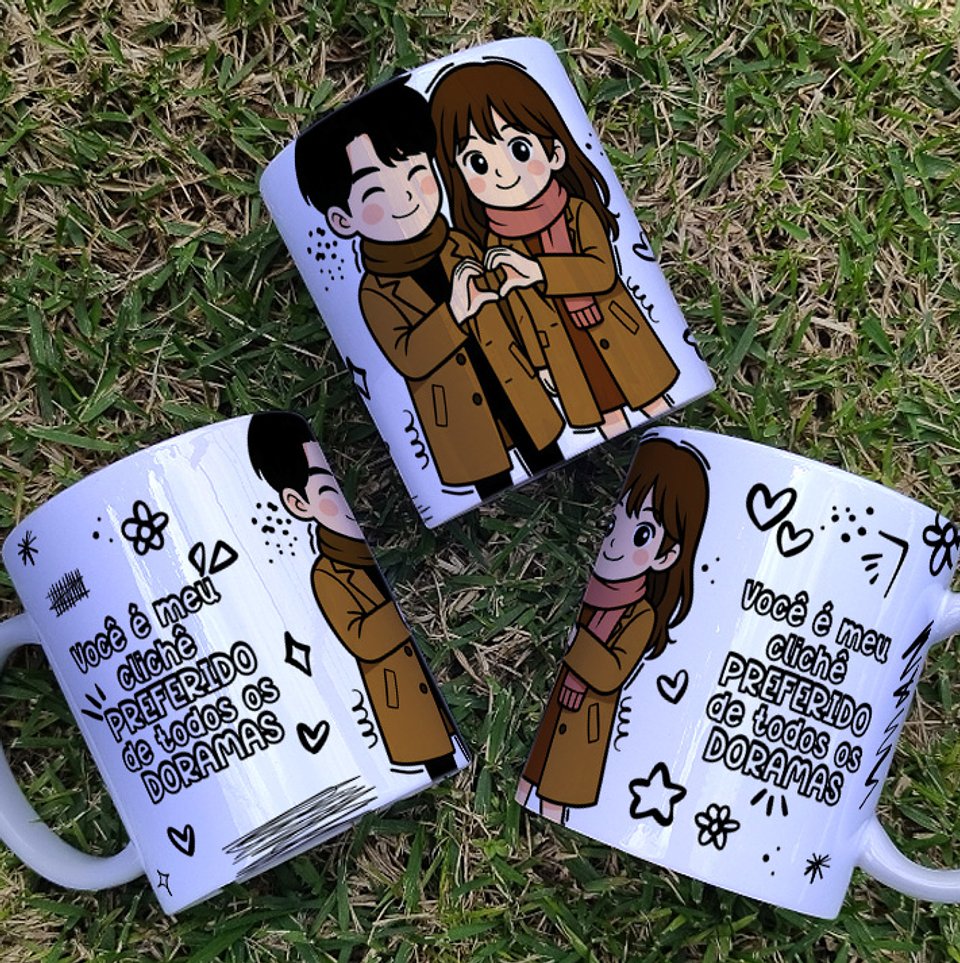8 Artes para Caneca Dia dos Namorados Dorama Arquivo Editável  5