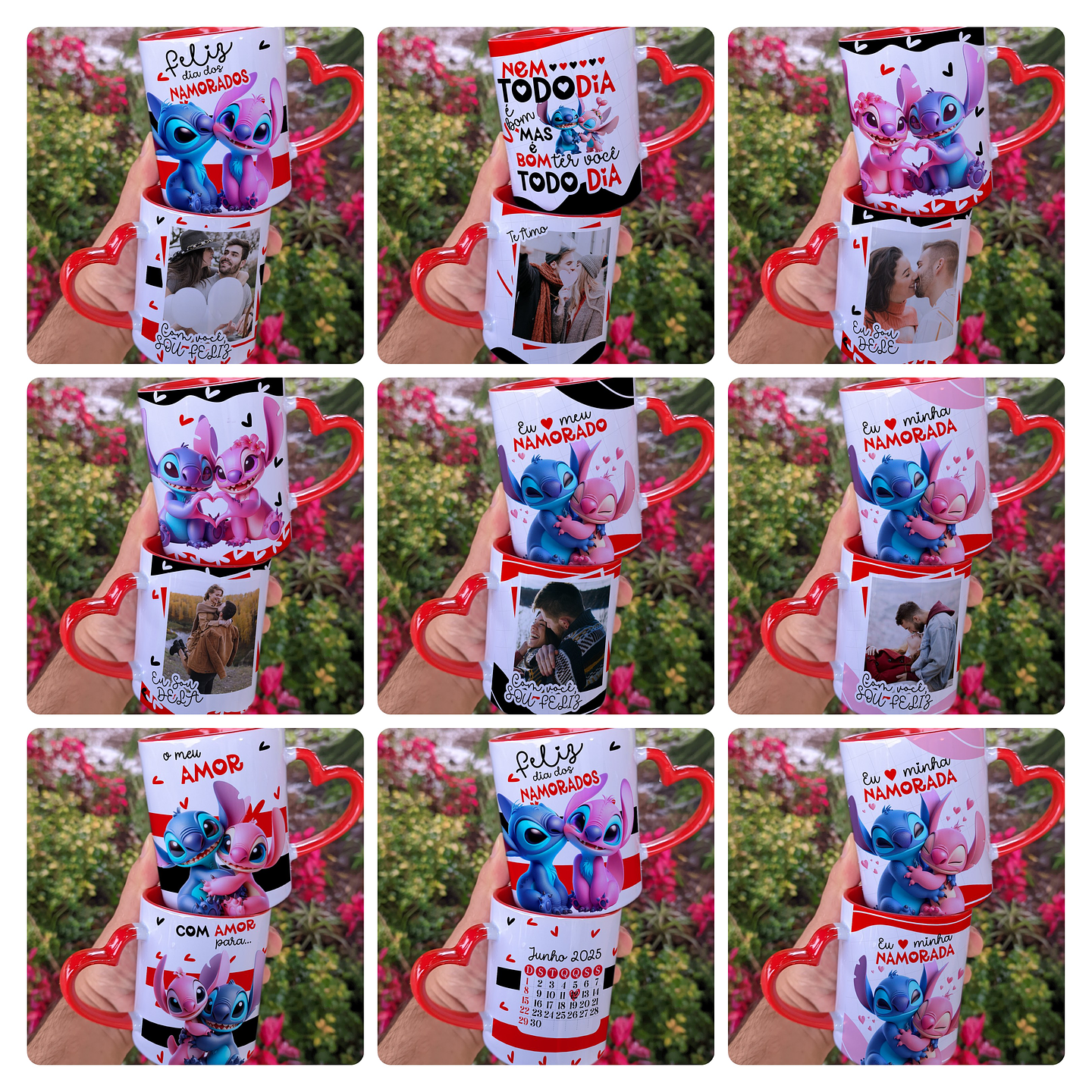 17 Artes para Caneca Dia dos Namorados Stitch Arquivo Editável  2