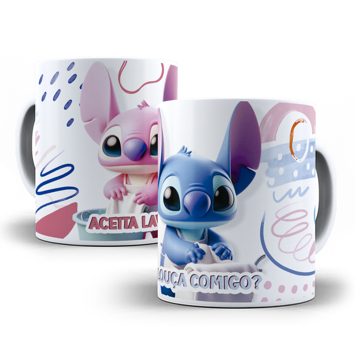 8 Artes para Caneca Dia dos Namorados Stitch Arquivo Editável 6