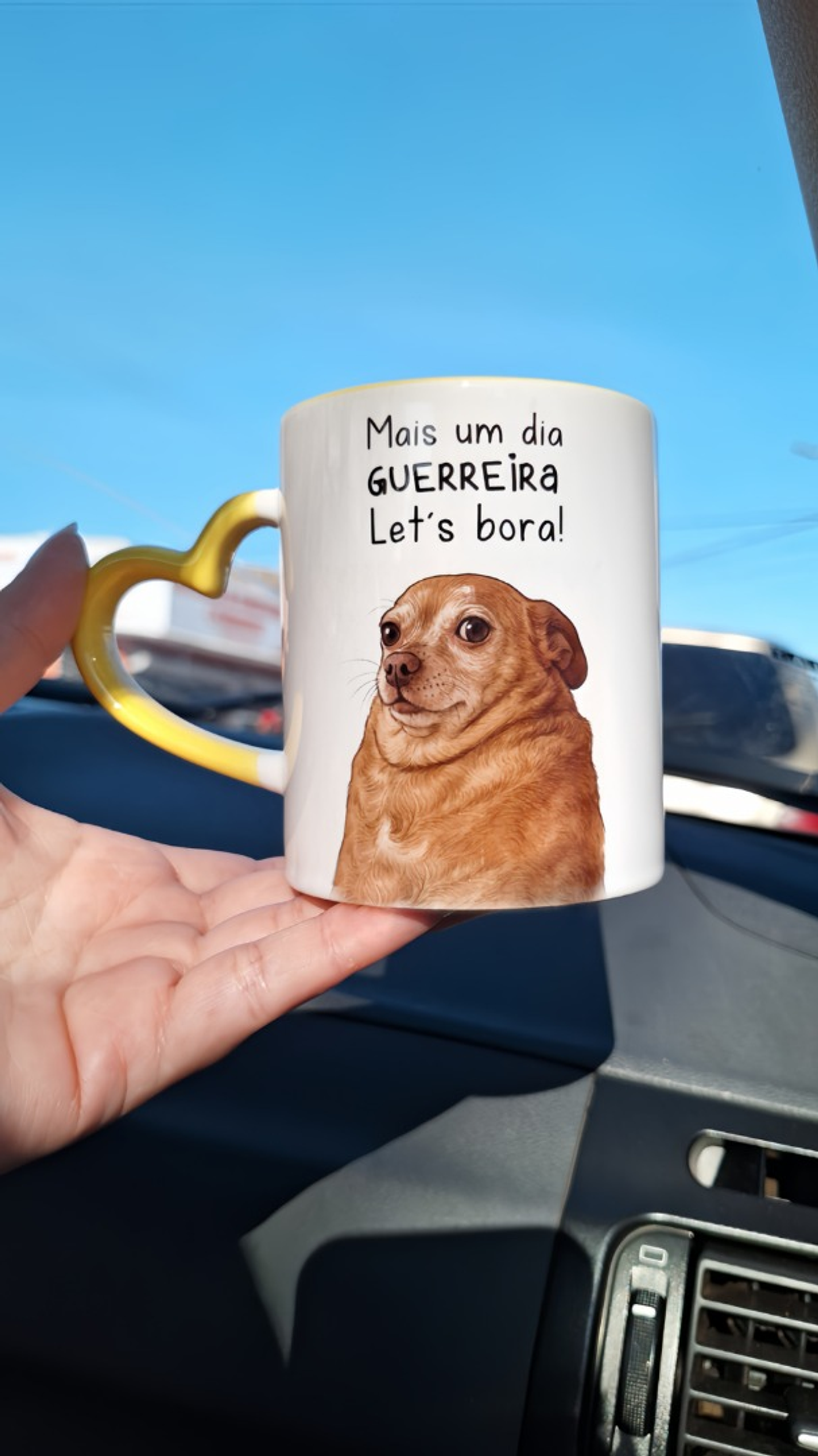 Artes Caneca Mais um dia guerreira, let´s bora em Png  1