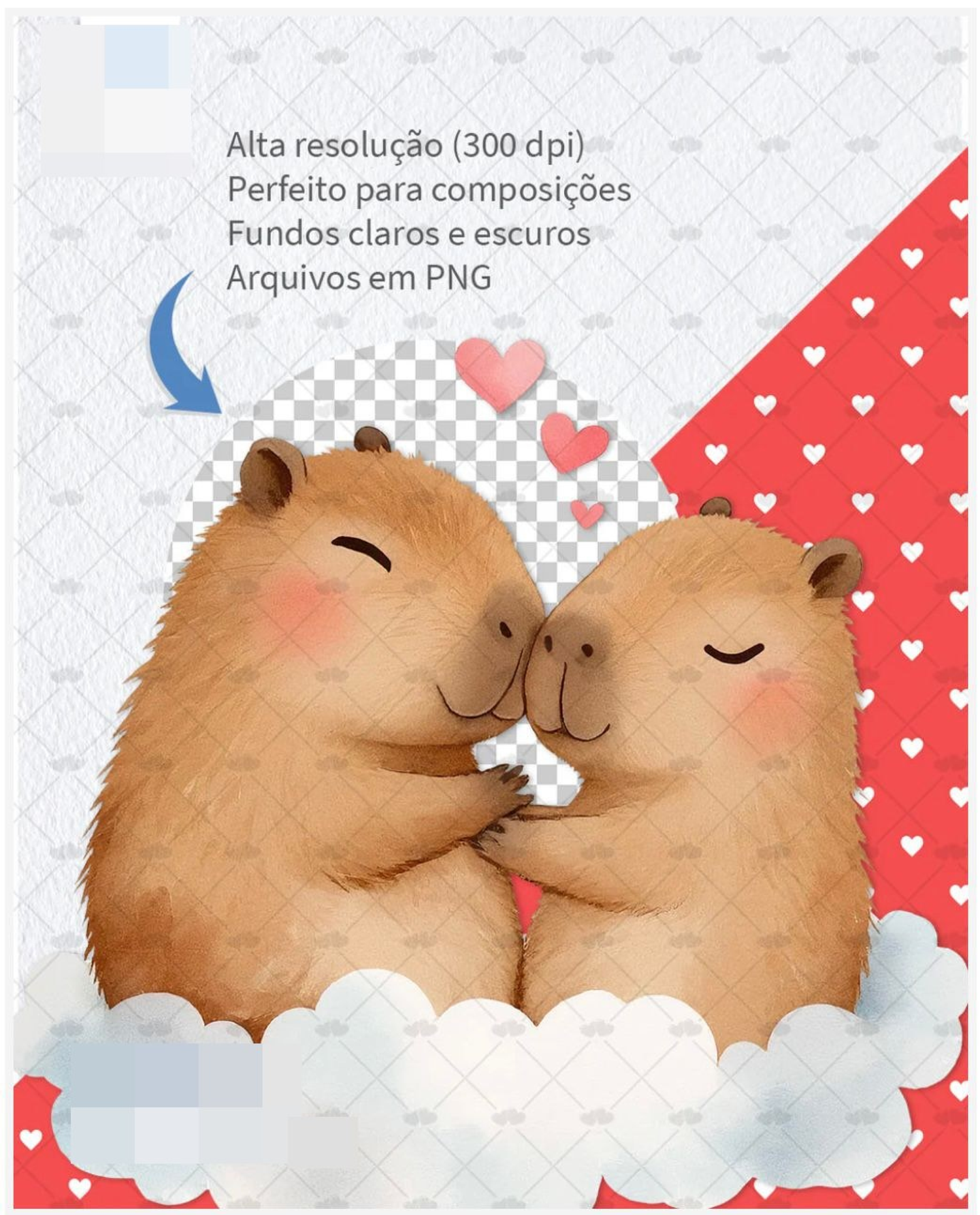 Kit Digital Capivara Apaixonada Dia dos Namorados Png   2