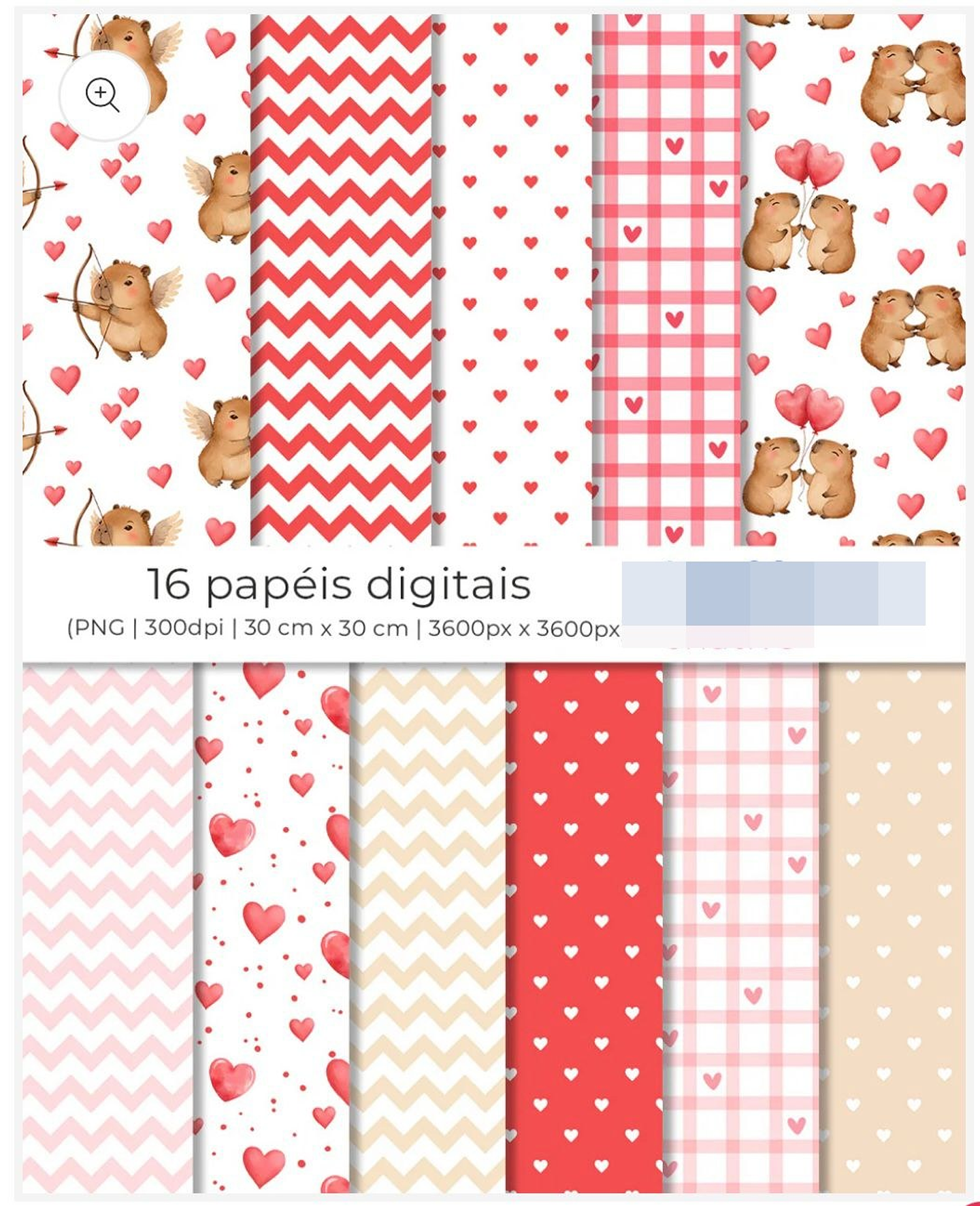 Kit Digital Capivara Apaixonada Dia dos Namorados Png   3