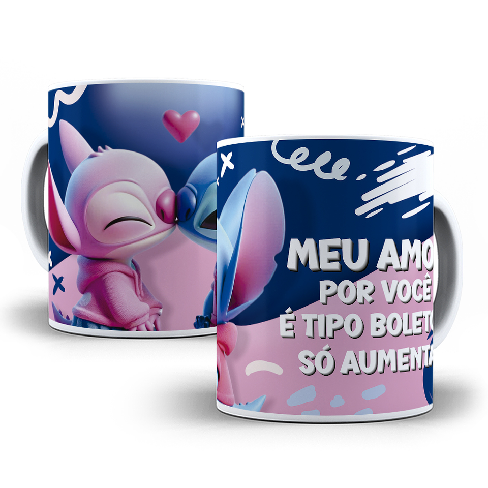 8 Artes para Caneca Dia dos Namorados Stitch Arquivo Editável 8