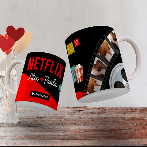 4 Artes para Caneca Amorflix Arquivo Editável Arquivo em Jpg 