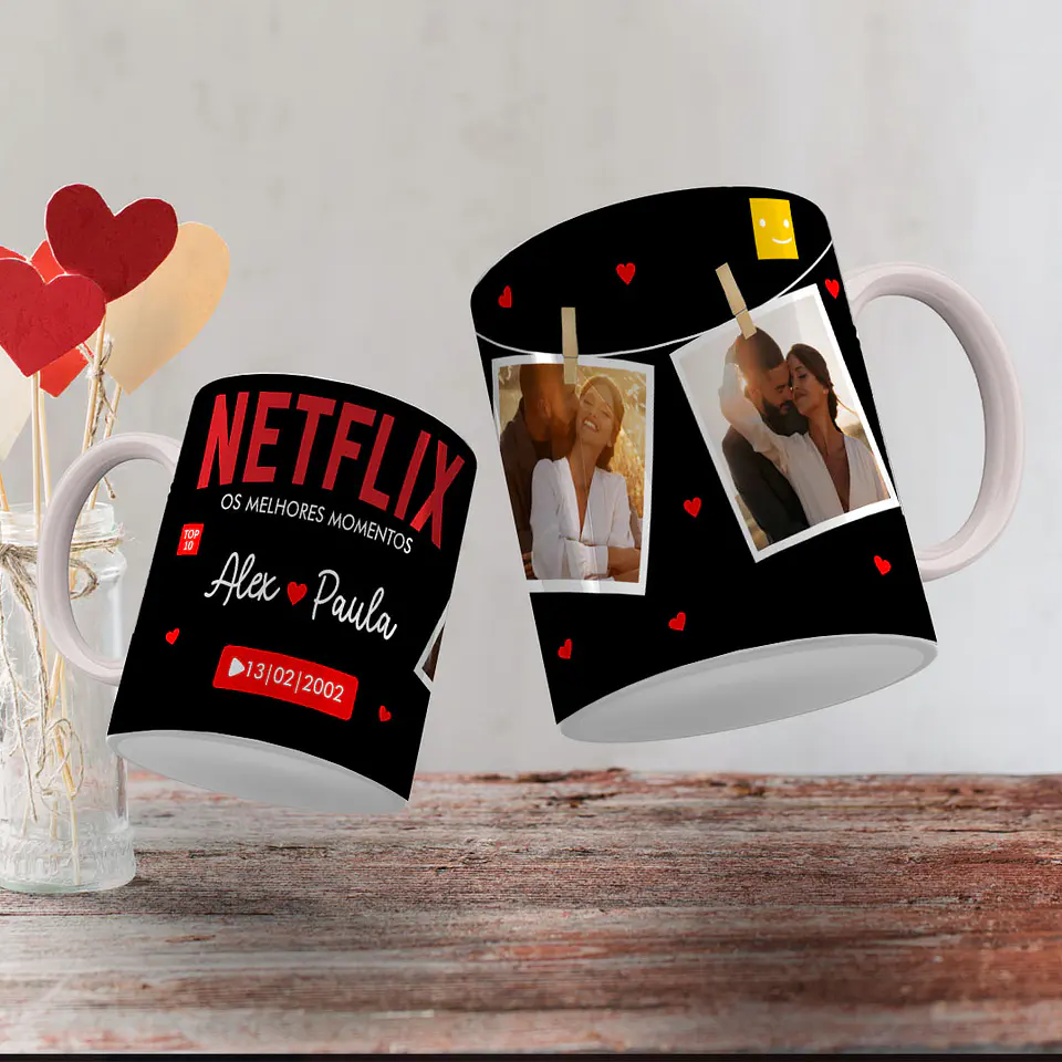 4 Artes para Caneca Amorflix Arquivo Editável Arquivo em Jpg  2