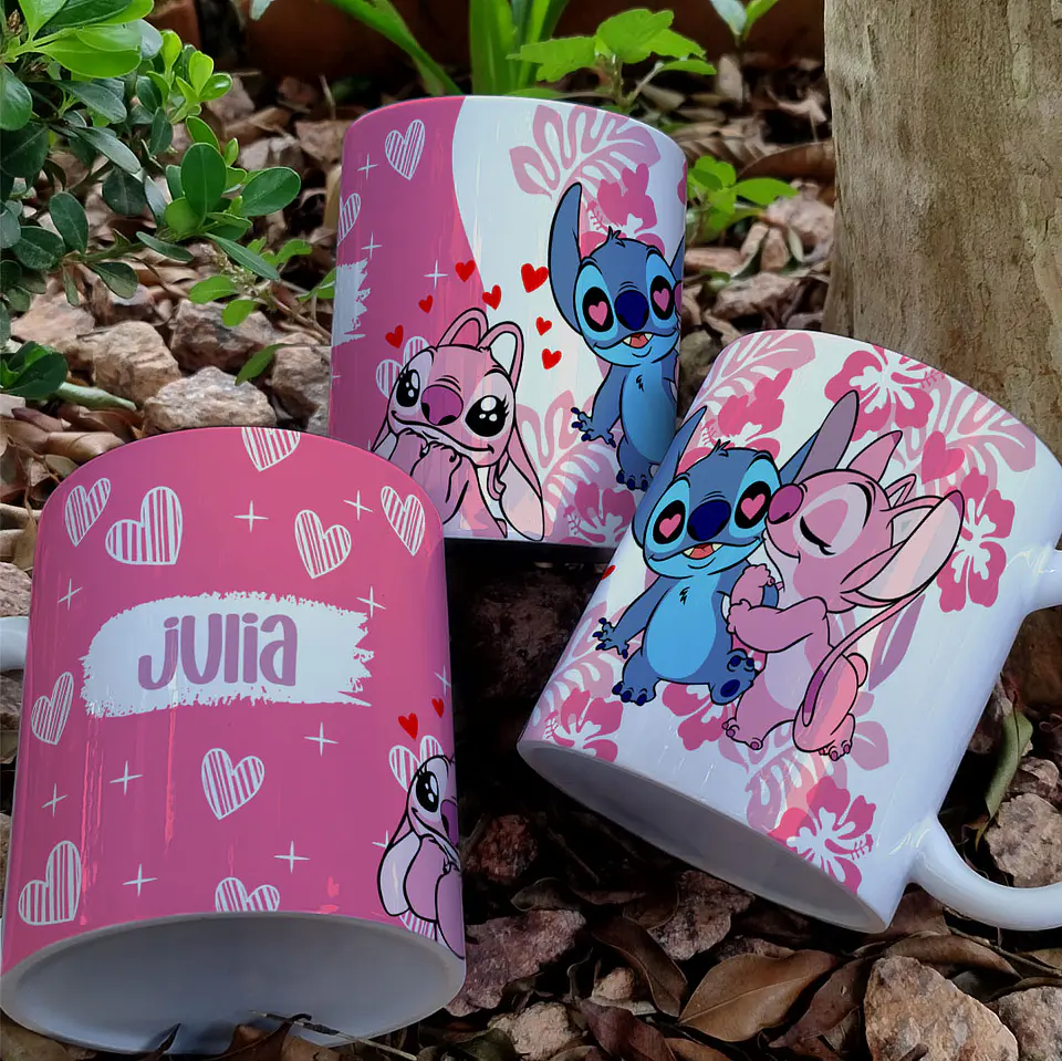 5 Artes para Caneca Estampa Stitch Floral Arquivo em Jpg  3