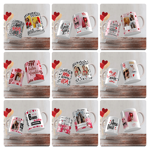 14 Artes para Caneca Dia dos namorados Eu&Voce Arquivo Editável